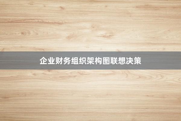 企业财务组织架构图联想决策