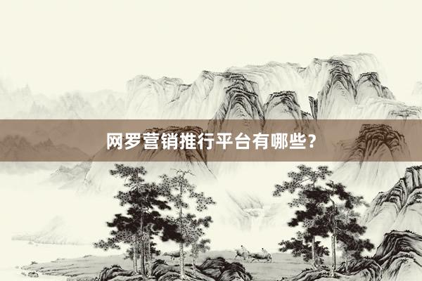网罗营销推行平台有哪些？